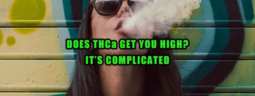 Woman smoking high THCa flower. Does THCa get you high? It's complicated. Earthy Select