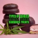 Stack of chocolate weed cookies and a cannabis leaf. One cookie is sliced in half and reveals the inside layers. Types of Edibles: Creative and Delicious Cannabis Treats - Earthy Select